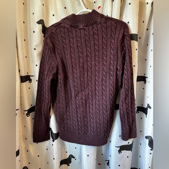 Denver Hayes Burgundy Cable Knit Sweater - Picture 4 of 5